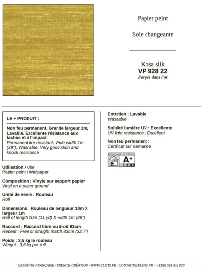 ÉLITIS Kosa Silk Behang 22 VP_928_22