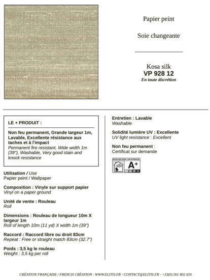 ÉLITIS Kosa Silk Behang 12 VP_928_12