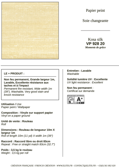 ÉLITIS Kosa Silk Behang 20 VP_928_20