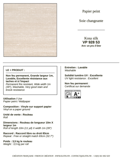 ÉLITIS Kosa Silk Behang 53 VP_928_53