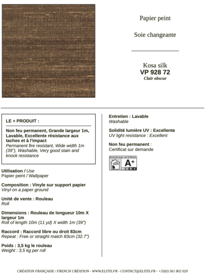 ÉLITIS Kosa Silk Behang 72 VP_928_72