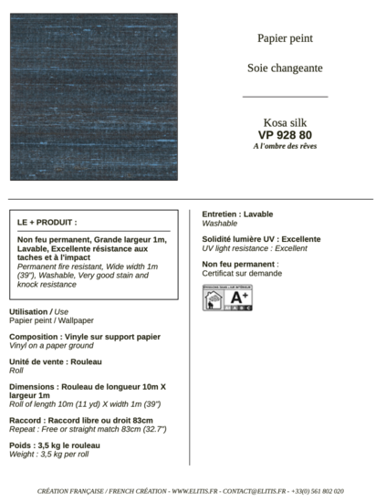 ÉLITIS Kosa Silk Behang 80 VP_928_80