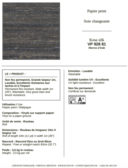ÉLITIS Kosa Silk Behang 81 VP_928_81