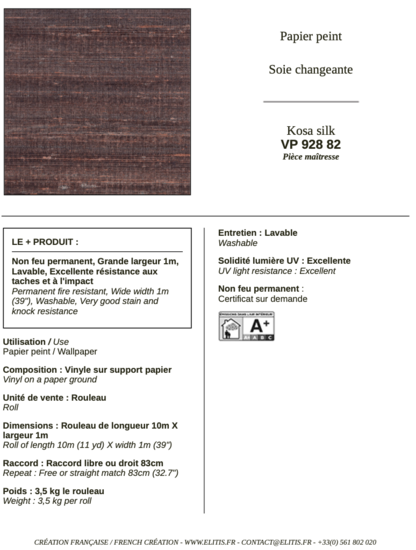 ÉLITIS Kosa Silk Behang 82 VP_928_82