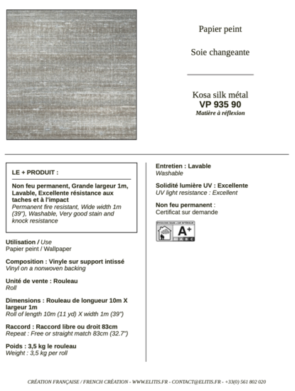 ÉLITIS Kosa Silk Behang 90 VP_935_90