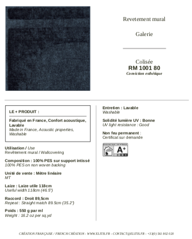ÉLITIS Colisée Behang 80 (RM_1001_80)