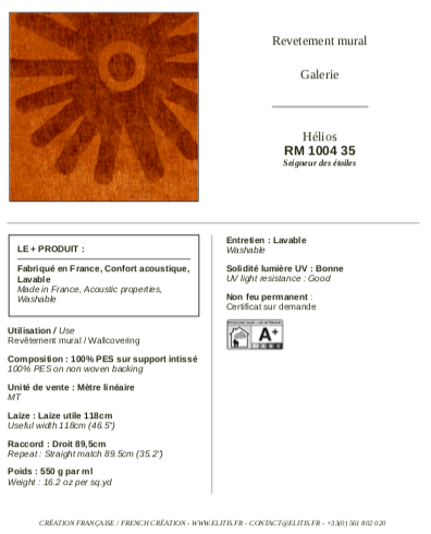 ÉLITIS Hélios Behang 35 (RM_1004_35)