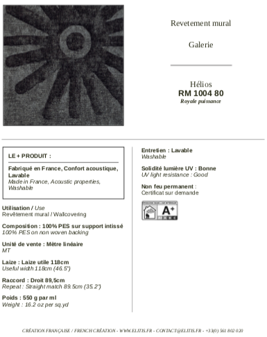 ÉLITIS Hélios Behang 80 (RM_1004_80)