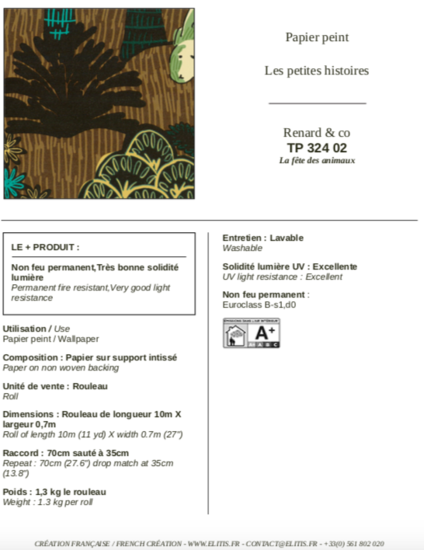 ÉLITIS Renard &amp; Co Behang 02 (TP_324_02)