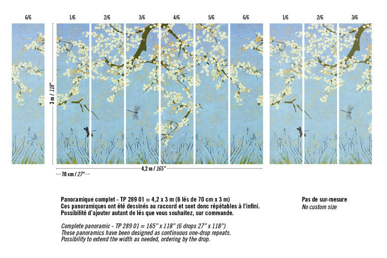 ÉLITIS Les Cerisiers Sauvages TP-289-01_SOLEIL LEVANT behang papier