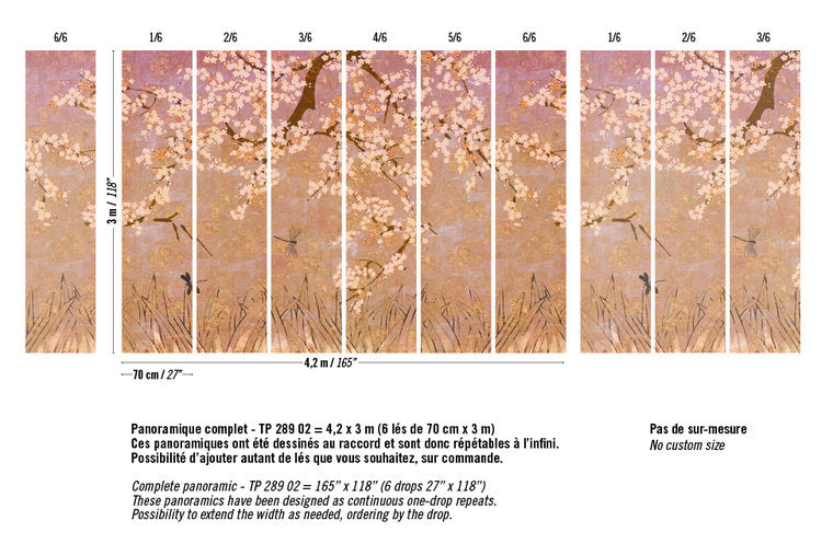 ÉLITIS Les Cerisiers Sauvages behang patroon TP-289-02_SOLEIL LEVANT