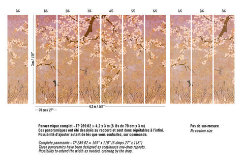 ÉLITIS Les Cerisiers Sauvages behang patroon TP-289-02_SOLEIL LEVANT