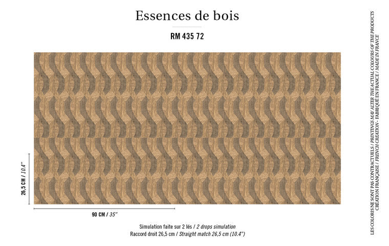 ÉLITIS Nappees Behang Essence de bois Collectie RM_435_72