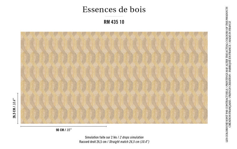 ÉLITIS Nappees Behang Essence de bois Collectie RM_435_10