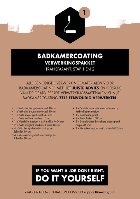Bathroom coating processing package