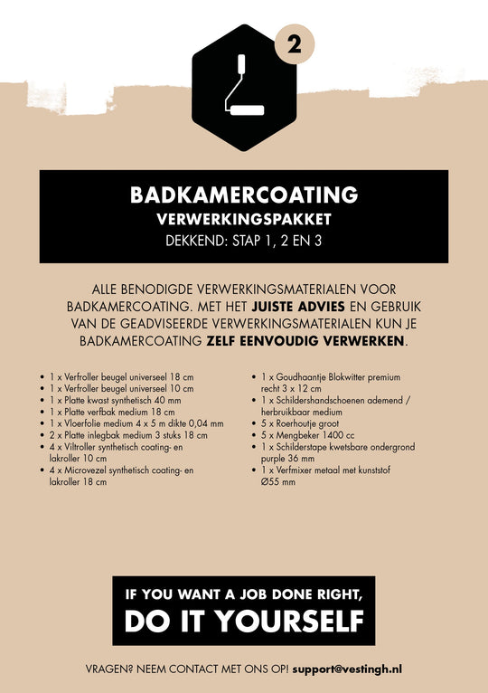 Badkamercoating verwerkingspakket