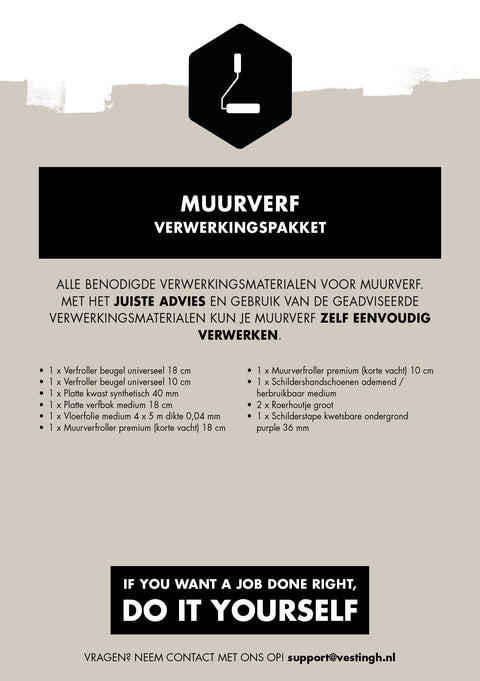 Muurverf verwerkingspakket