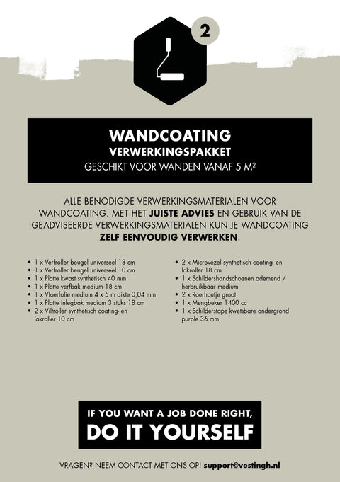 Wall coating processing package